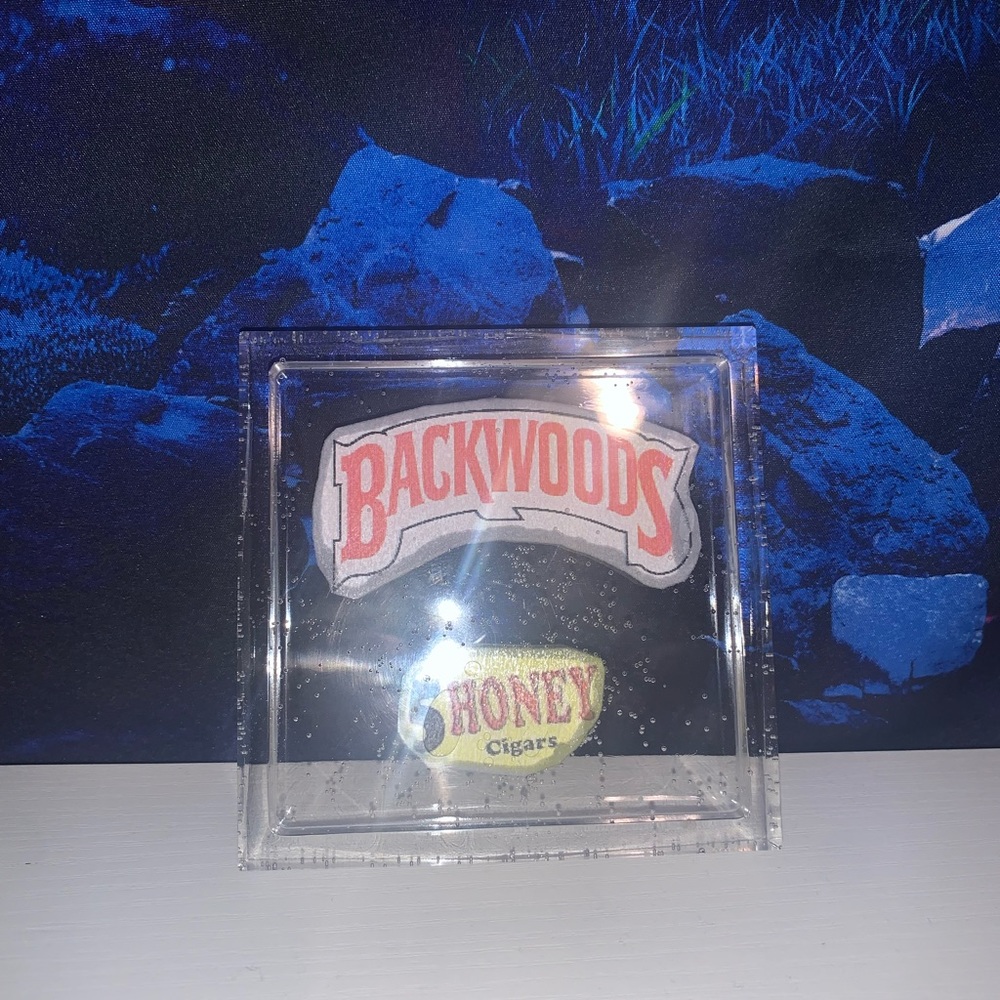 Custom Handmade Resin Ash Tray/Honey Backwood Theme